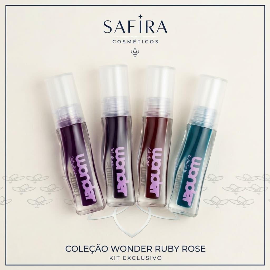 Batom Líquido Matte Ruby Rose Wonder Wild - Alta pigmentação (Savage, Uncontrolled, Chaos, Mad) Alta Fixação Original