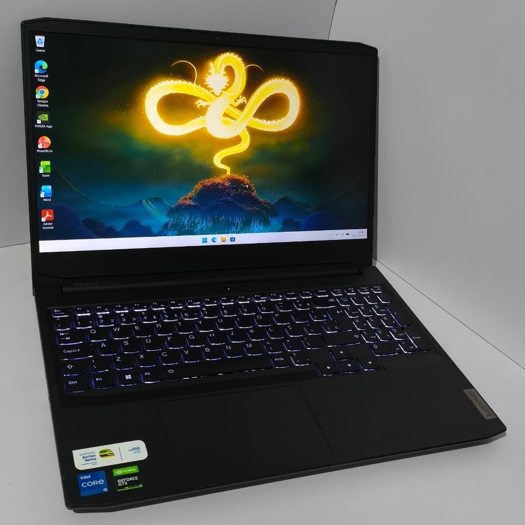 Notebook Lenovo Gaming 3i, Core i5 11ª, GTX 1650 ,16GB RAM, 512GB SSD NVMe, 15.6P FHD IPS, Windows 11
