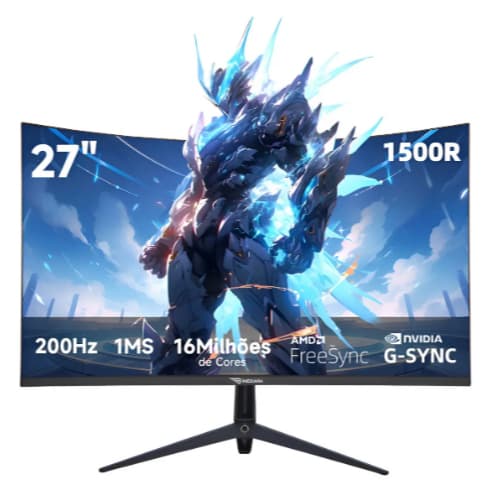 Monitor Gamer Curvo 27" Nexara 200Hz 1ms Full HD VA sRGB Alto-falantes