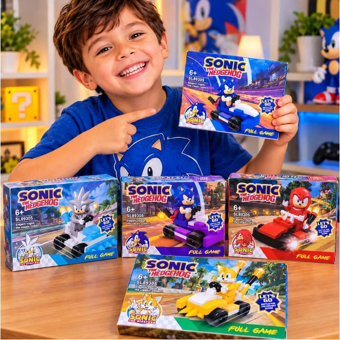 Kit Sonic Kart Blocos de Montar Estilo Lego Compatíveis