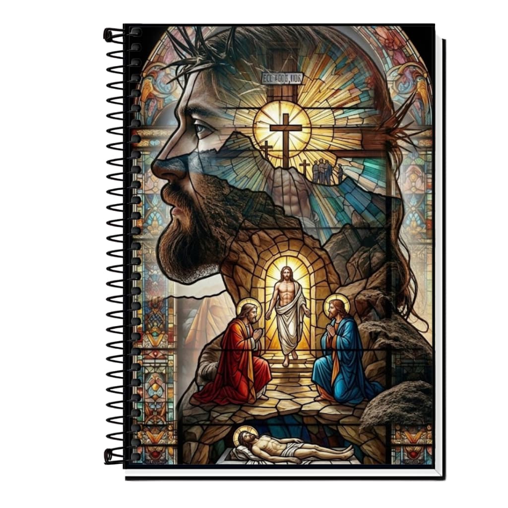 Caderno Jesus Capa Dura e Espiral 1 10 15 e 20 Matérias Escolar Universitário Gamer Resistente