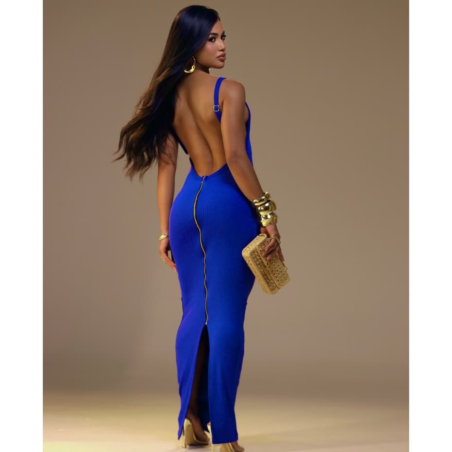 FRETE GRATIS Vestido Petra vestido longo com ziper nas costas alça regulavel moda feminina