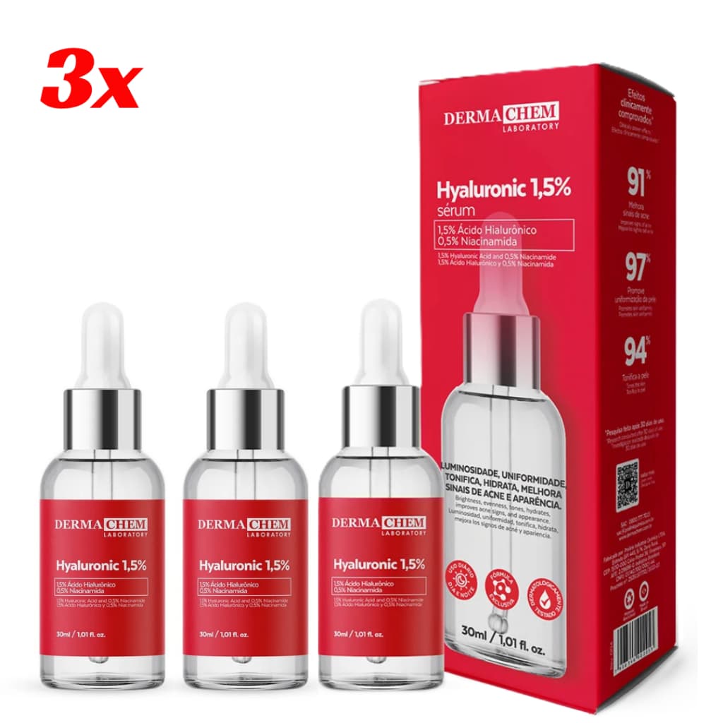 Ácido Hialurônico Combate Previne Rugas Linha de Expressão Clareamento 3x Sérum Facial Anti-Idade Preenche Linhas Finas