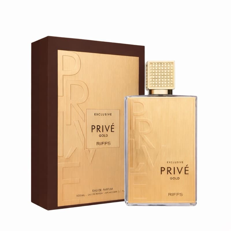 Perfume Privé Gold Riiffs 80ml Eau de Parfum Masculino Importado Amadeirado Aromático Alta Fixação