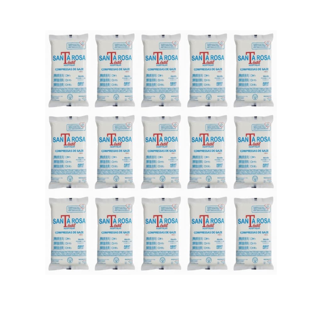 Compressa Gaze 7,5x7,5cm 13 Fios 300g Santa Rosa | Alta Absorção | Kit 15 Atacado