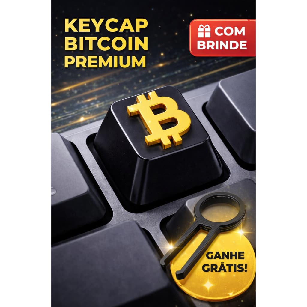 Keycap Bitcoin Dourada Premium – Tecla Personalizada para Teclado Mecânico | Keycap Criptomoeda Gamer | Estilo Crypto BT