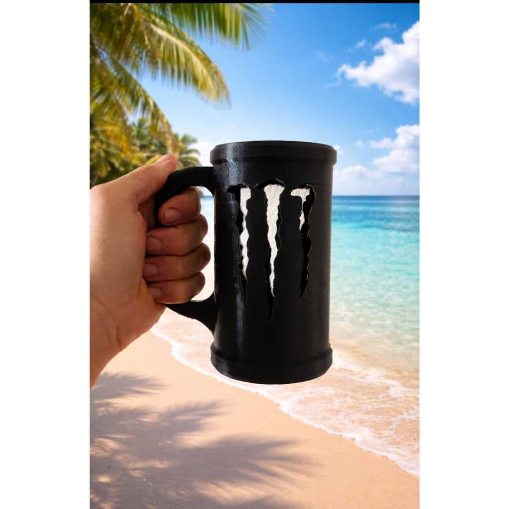 Suporte para Lata Monster Energy | Caneca Porta Energético Estilo Gamer Geek Presente Criativo