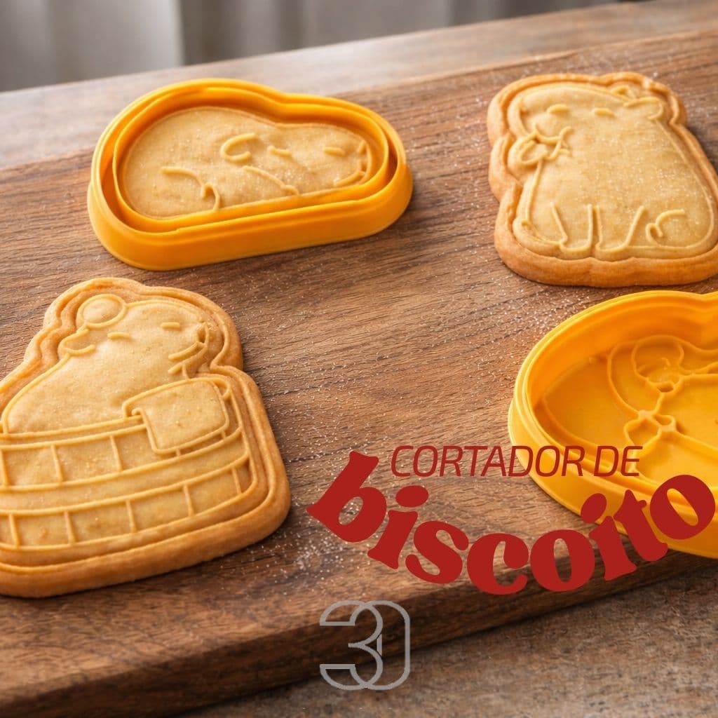 Kit 3 Cortadores Capivara – Biscoito, Pão e Massinha de Modelar