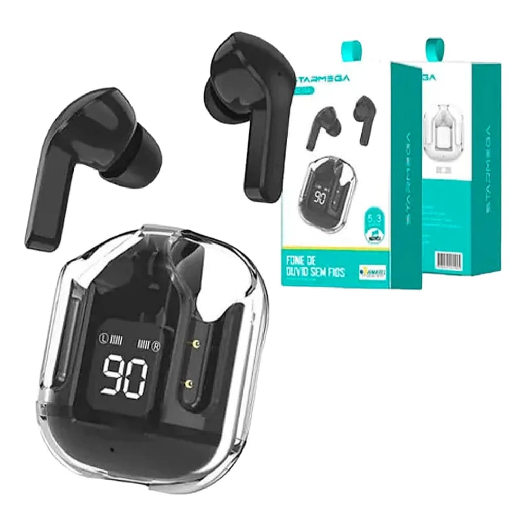 Fone De Ouvido Bluetooth Starmega St-159 Sem Fio PretoFone De Ouvido Bluetooth Starmega St-159 Sem Fio Preto Fone De Ouv