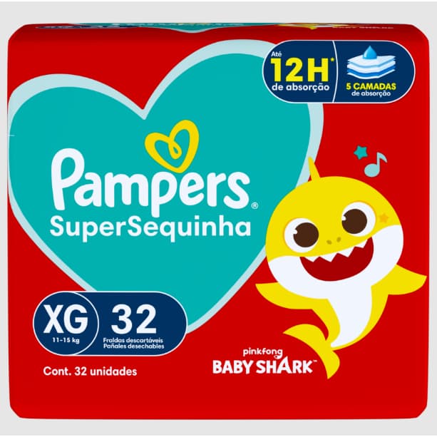 Fralda Descartável Pampers Supersec XG 32 Unidades