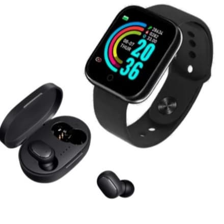Relogio Smartwatch D20S Atualização 2024 - Relogio inteligente + Fone De Ouvido Bluetooth Sem fio TWS