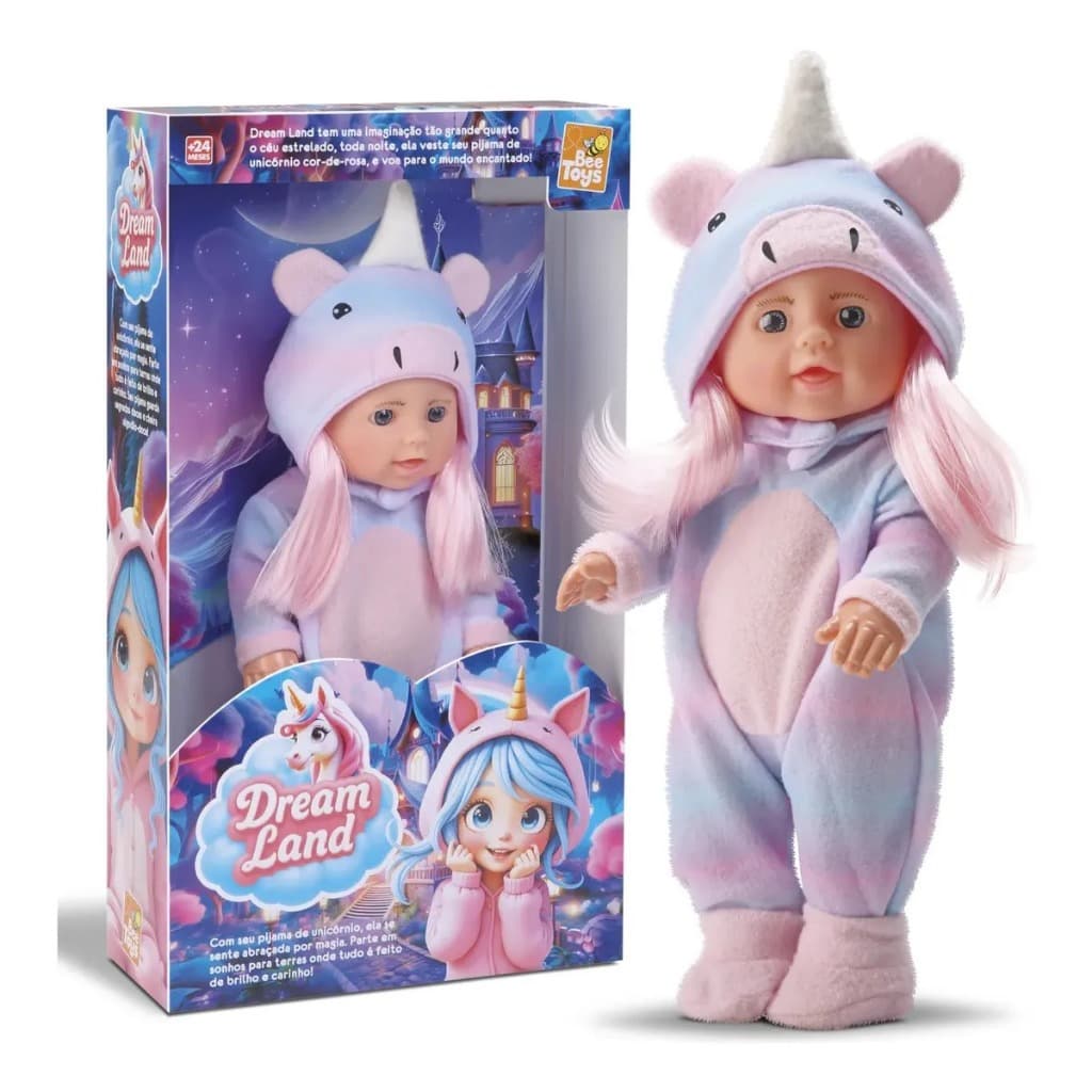 Boneca Unicórnio Dream Land Em Vinil Articulada Lançamento Beetoys