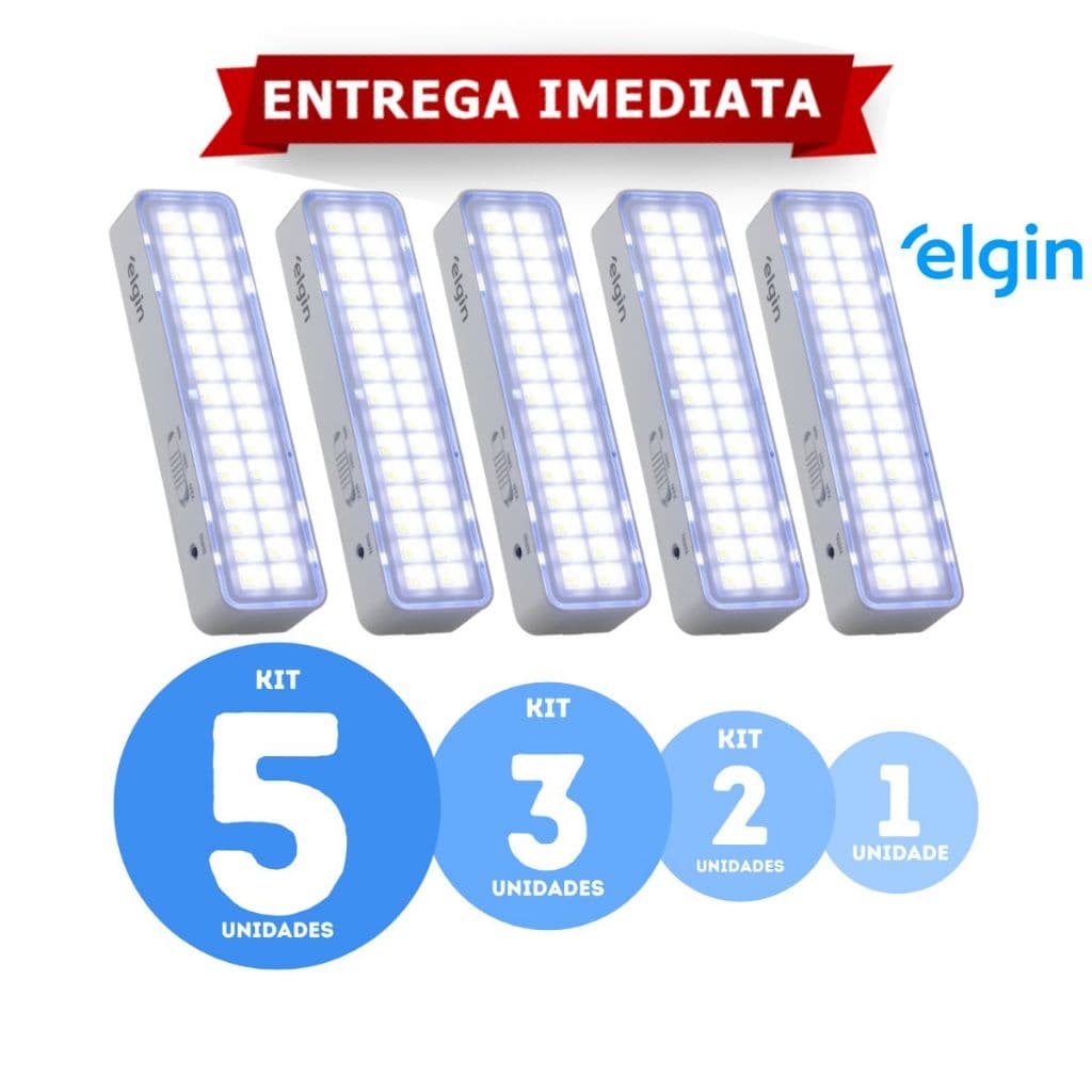 Luminária de Emergência 30 Leds Lampada Recarregável Bivolt Elgin