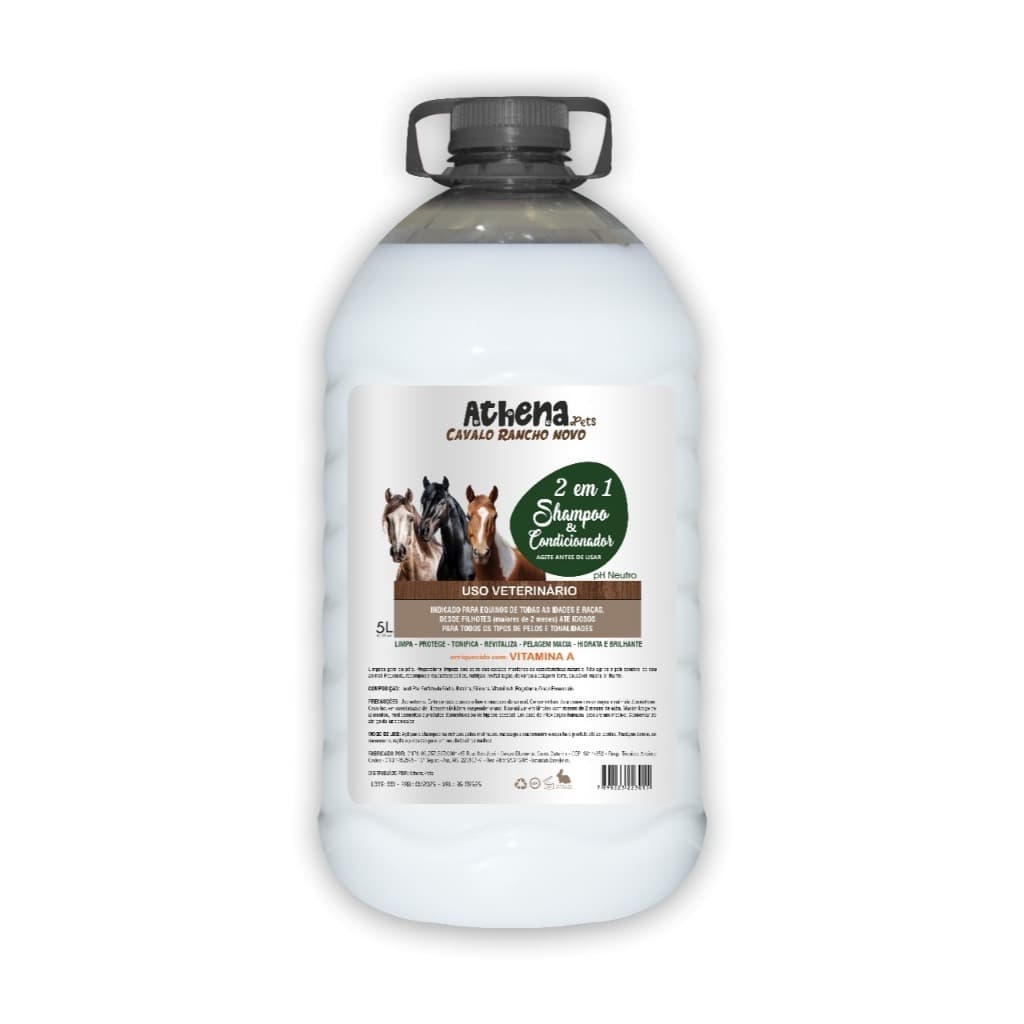 Shampoo Condicionador Para Cavalos Forte Cavalos de Raça Citronela 5 Lit. 2 Em 1/PetShop Profissional