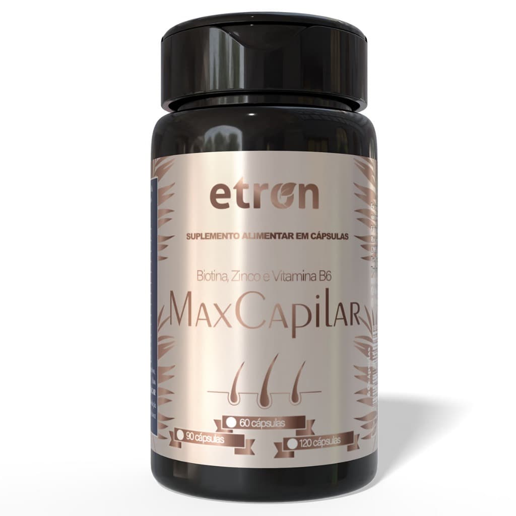 Vitamina MaxCapilar Biotina, Zinco e Vitamina B6 Suplemento para Cabelos e Unhas 60/90/120 Cápsulas