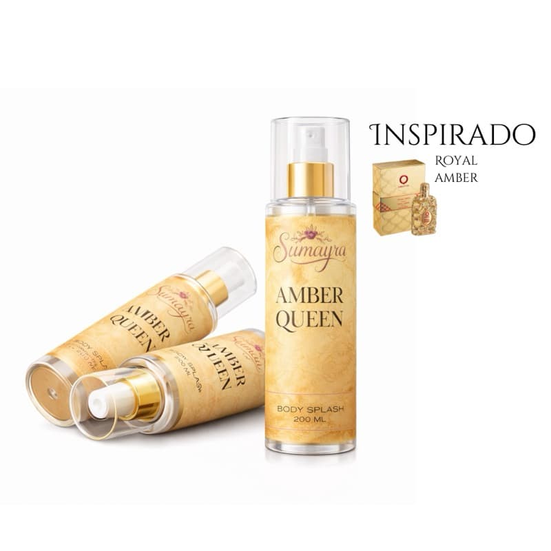 Body Splash Sumayra Feminino - Amber Queen  200ml (Aroma Importado) Alta Fixação