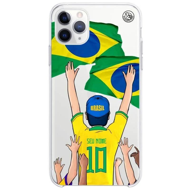 Capinha de Celular Torcedor do Brasil de boné - Diversos Celulares