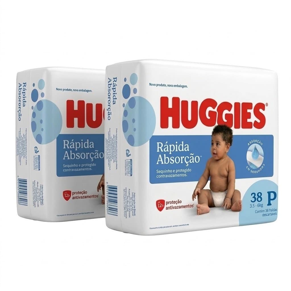Kit Fralda infantil, Huggies Rápida Absorção