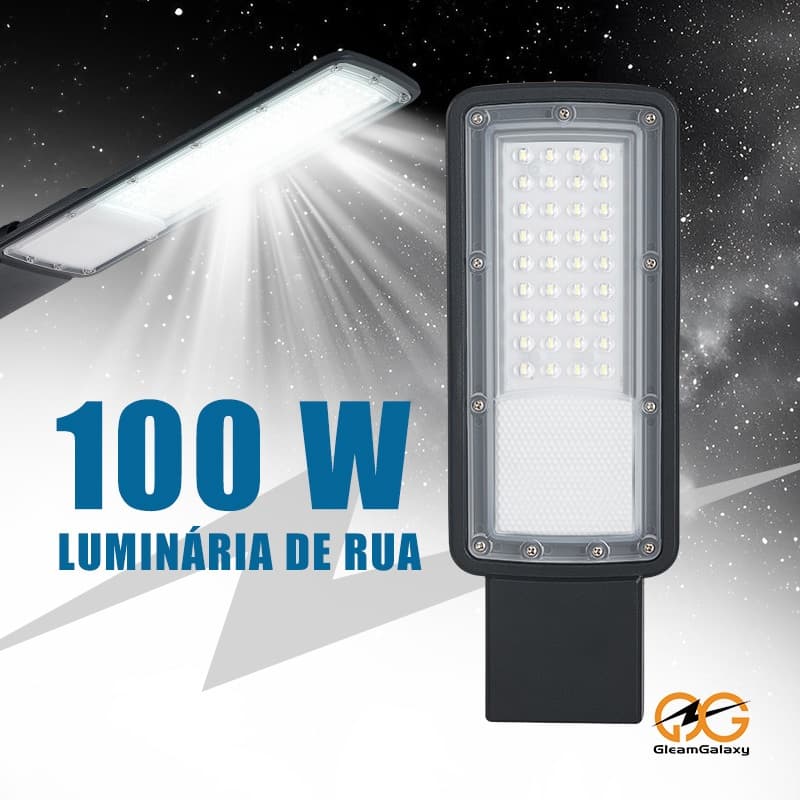 Luminária LED Poste 100W 6500K IP66 Bivolt -  Iluminação Pública Externa