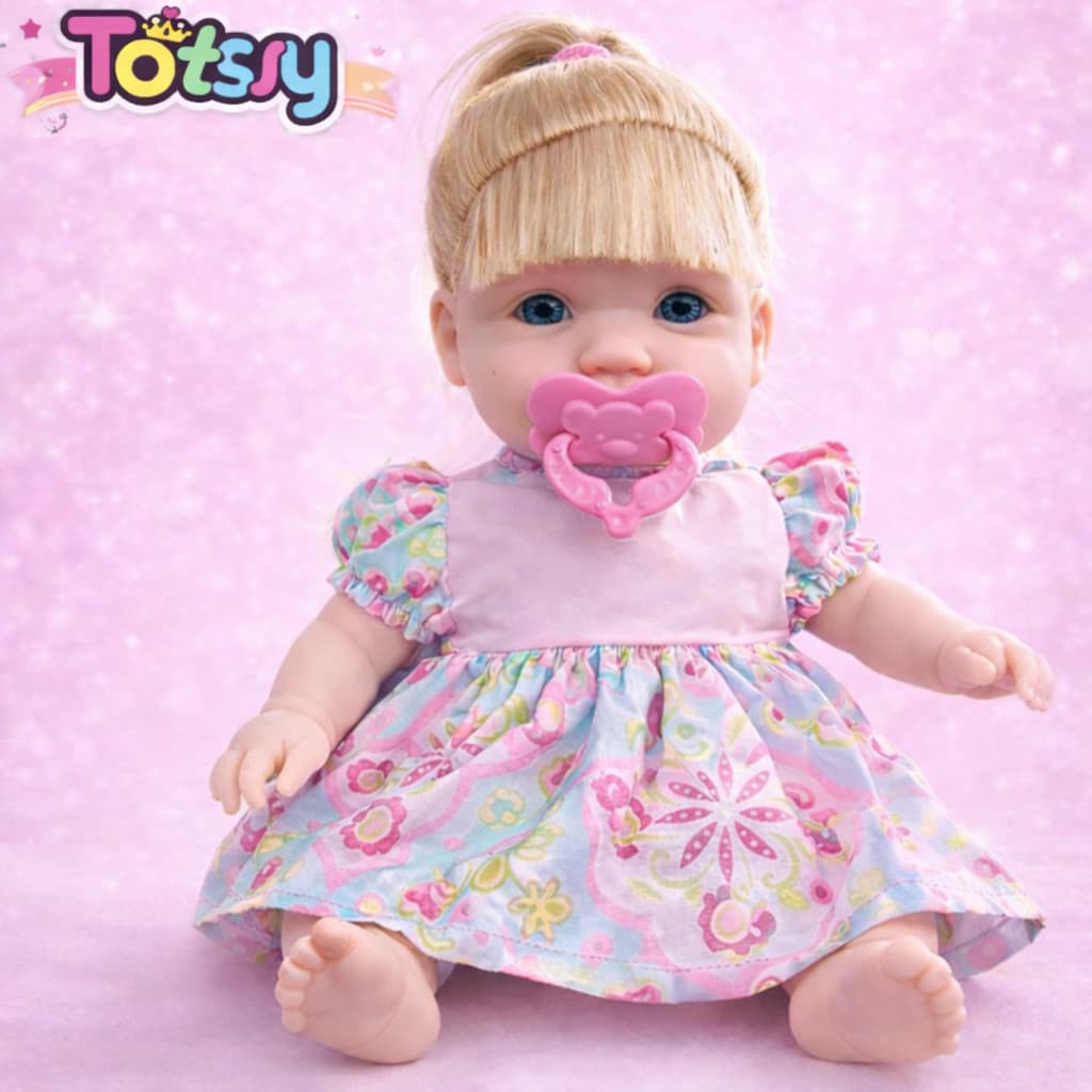 Boneca Totsy Fala 113 Frases Baby Loira Linda Amiguinha Articulada Com Chupeta Super Toys Virtual Baby