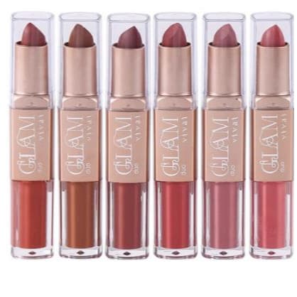 Batom Duo Glam Vivai 2 em 1 - Batom Bastão e Líquido Matte Alta Fixação