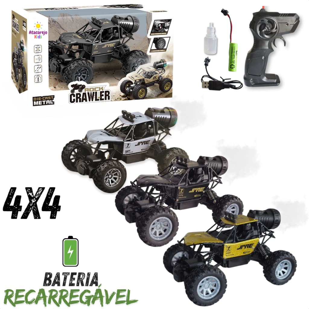 Carrinho Controle Remoto 4x4 Off Road Recarregável Rock Crawler Criança