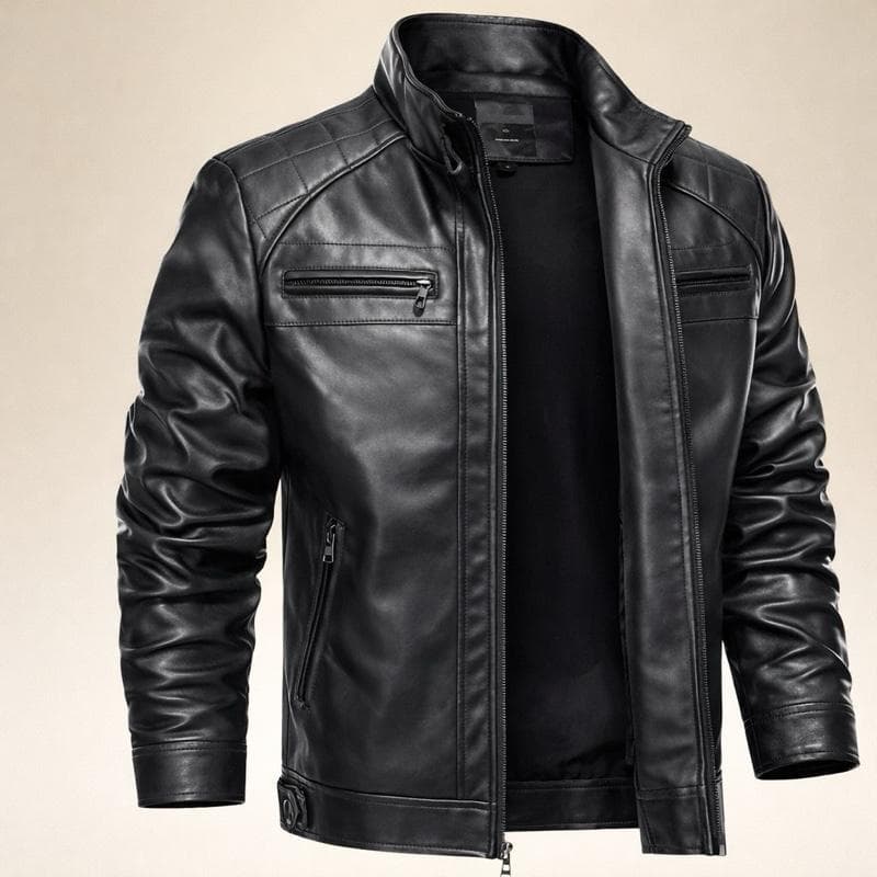 Jaqueta de Couro Masculina Slim