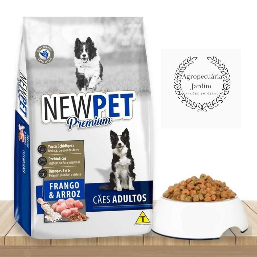 Ração para Cachorro New Pet Premium 15kg 21% Proteína - Saco Fechado Sabor Frango e Arroz