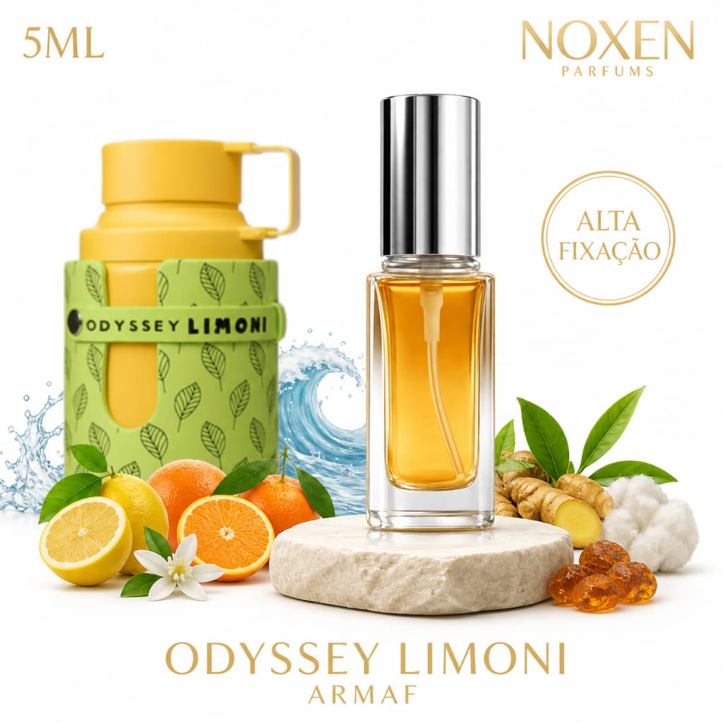 Perfume Masculino 5ml Premium Vidro Spray Odyssey Limoni Fresh Cítrico Refrescante Importado
