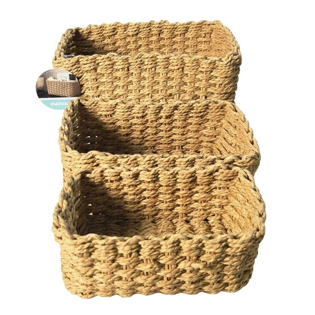Kit 3 Cestos Organizadores Multiuso Premium (Banheiro Quarto Cozinha Closet)