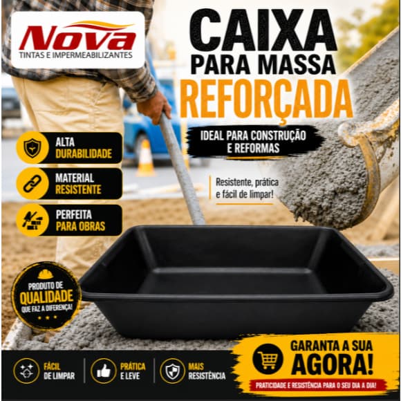 Caixa Plástica Uso Geral Para Argamassa Massa Corrida Construção 20L / 40L NOVATINTAS