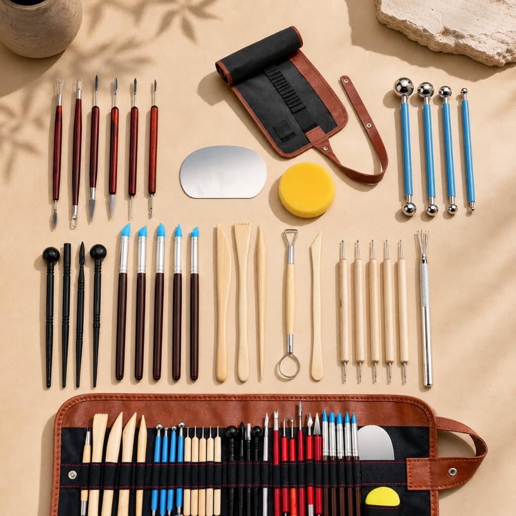 Kit Ferramentas Cerâmica Escultura Argila Completo Profissional Modelagem DIY