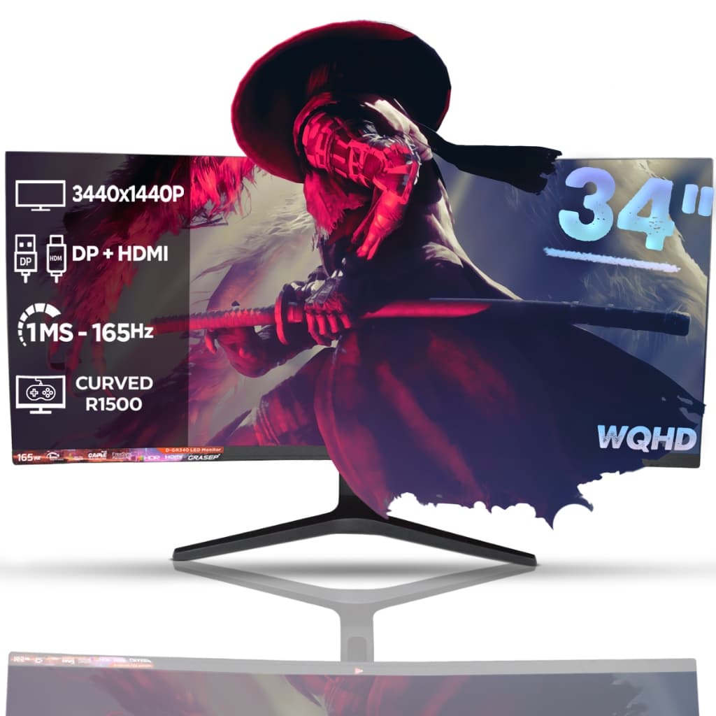 Monitor Gamer LED Full HD 1ms 100Hz 32"/27"/23,6"/34" Reta/Curva HDMI VGA - ESCOLHA POR VARIAÇÃO
