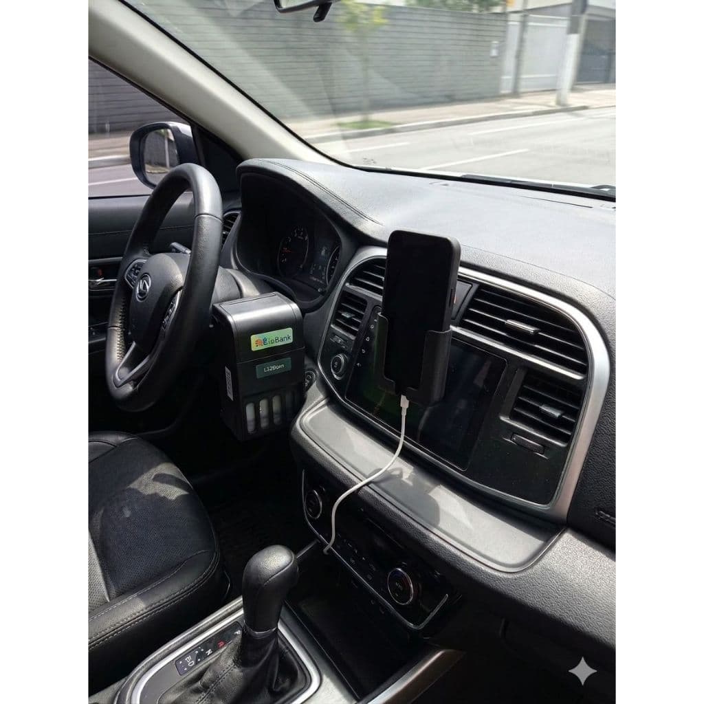 Suporte de Celular para Carro - Instalação Fácil, Textura de Couro, Carregamento Reservado PRETO