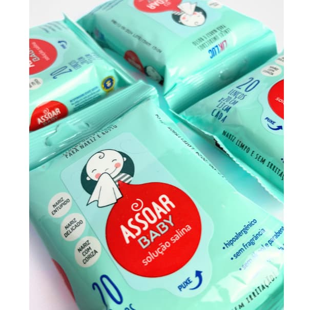 Assoar Baby Lenços Umedecidos Likluc com Soro Fisiológico Hidrata Nariz Bebê Limpeza Suave Sem Álcoo