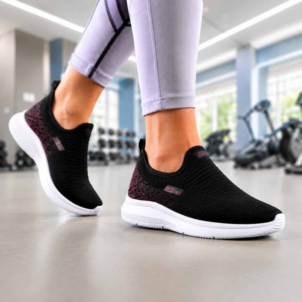 Tênis Meia Feminino Calce Fácil  Ortopédico Esportivo Slip On Casual confortável Academia