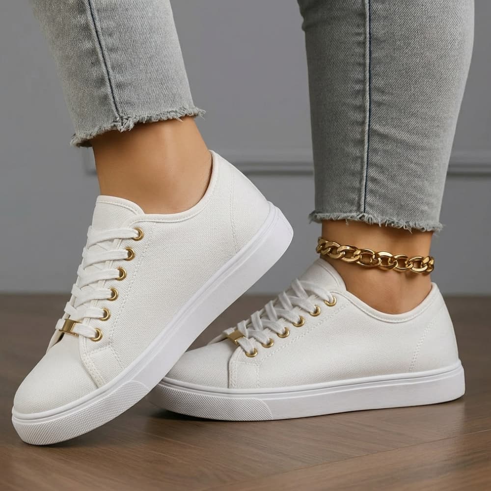 Sapatenis Feminino Casual Tênis Branco Confortável Leve Macio Estiloso