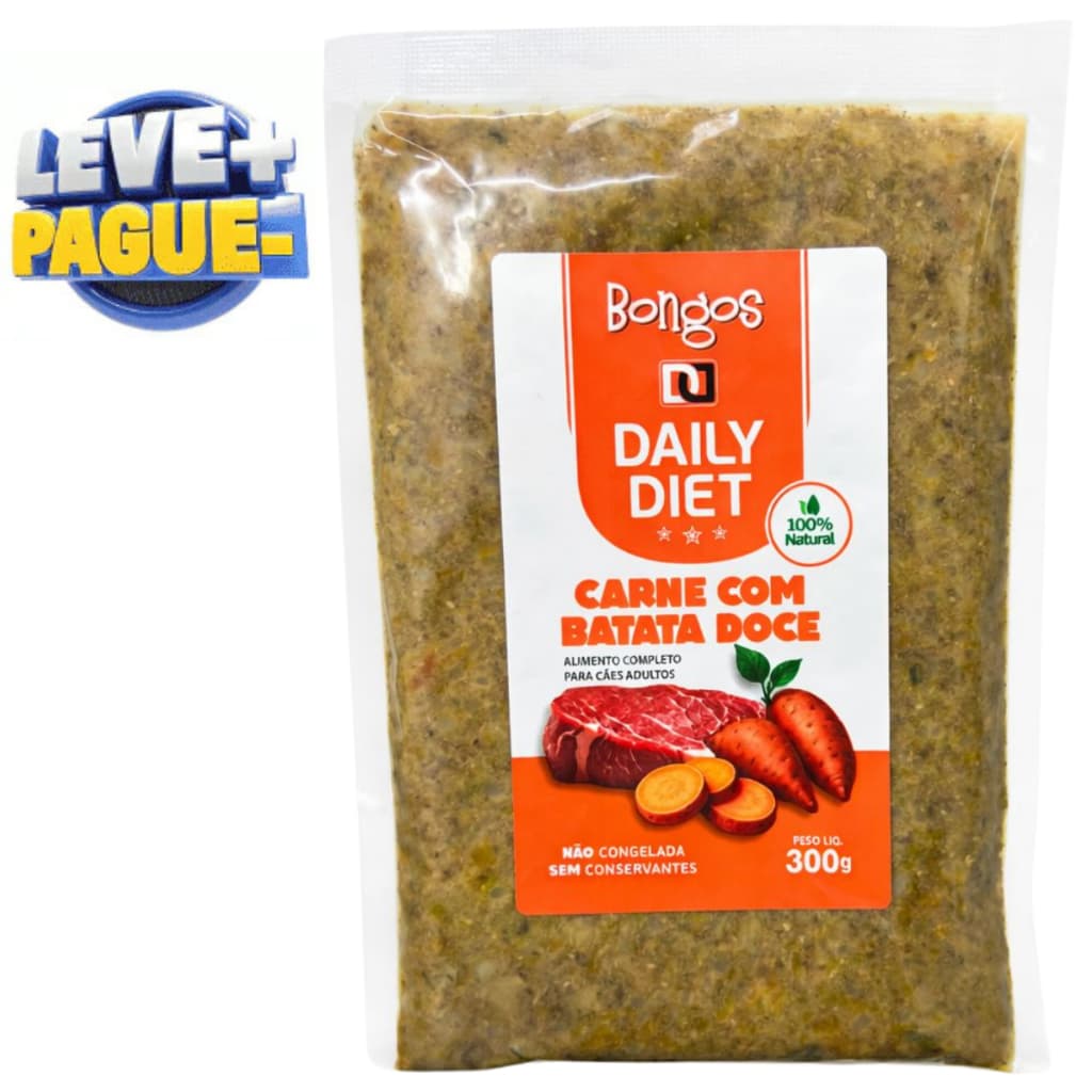 Comida Natural Cachorro Bongos Ração Pet Natural Cães Carne Bovina 300g