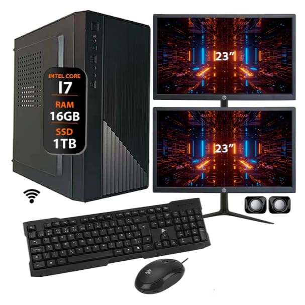 Computador Intel I7 16gb Ssd 1tb 2 Monitor 23 + 2gb