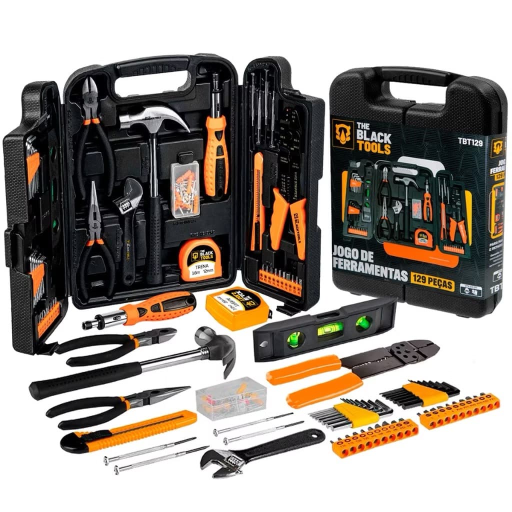 Kit 129/200 Peças Jogo de Ferramentas Completo com Chaves Sparta Ferramentas
