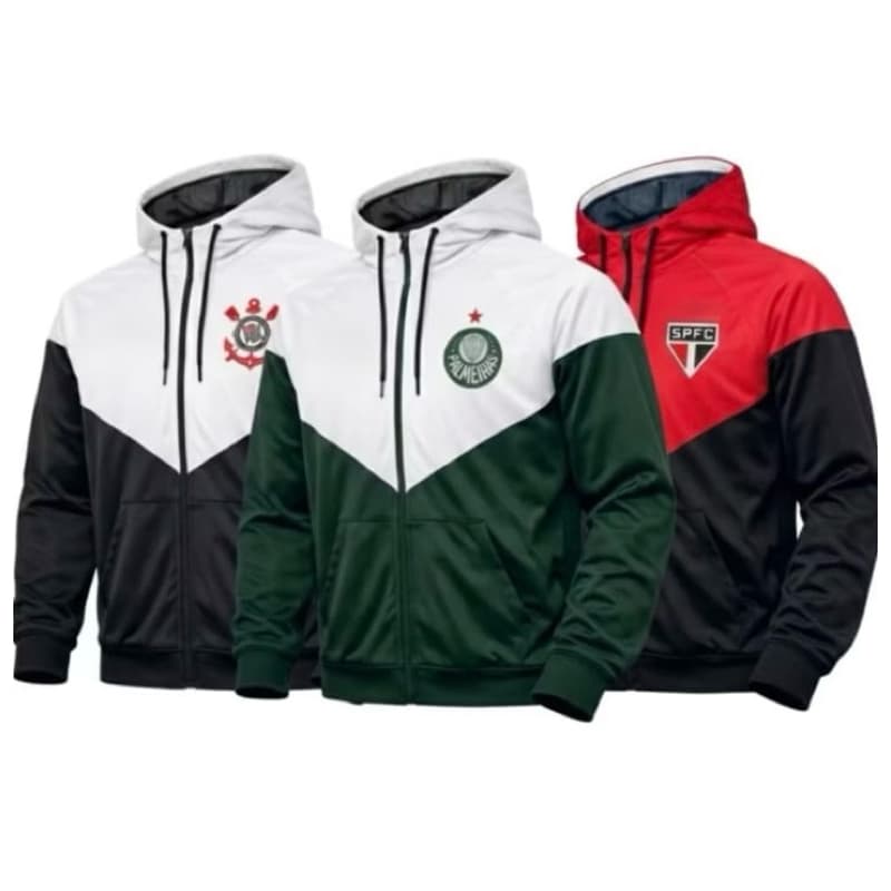 Jaqueta Masculina Esportiva com Capuz e Zíper Casual Moda Inverno