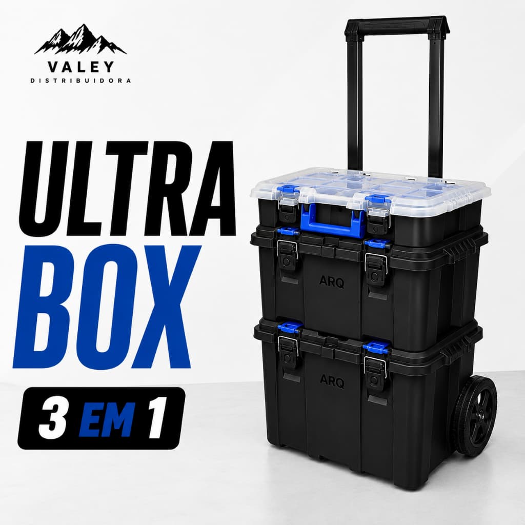 Super Caixa de Ferramentas GIGANTE Ultra Box Com Rodas 3 em 1 - Facilidade e Robustez - TOY 26036