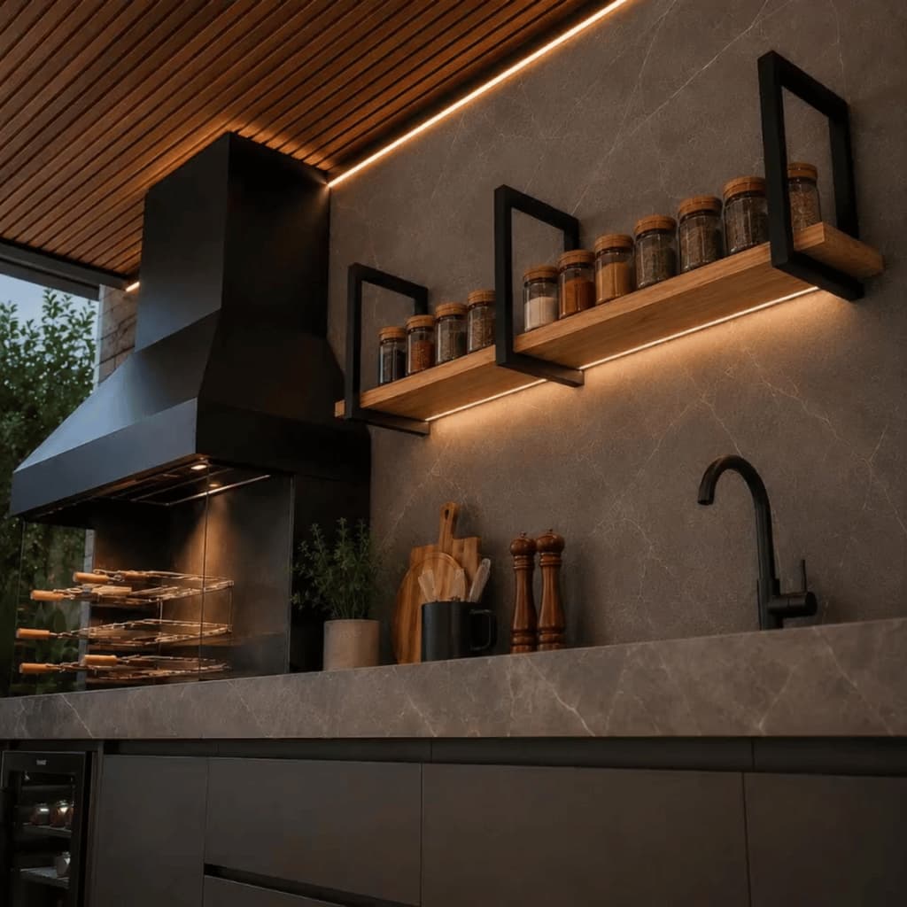 Suporte Prateleira Ferro Industrial Cozinha Gourmet Moderna Parede 30x30 Kit 3 Peças Pronto Instalar