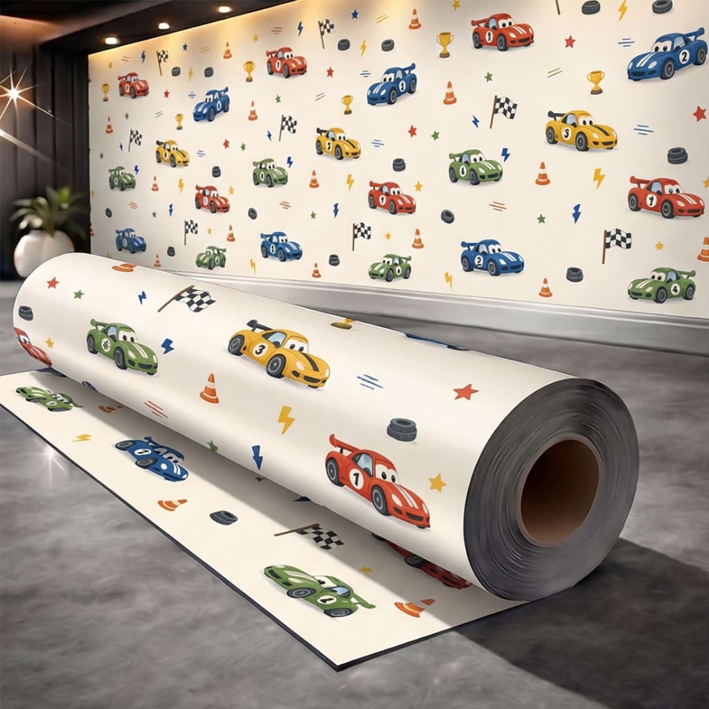 Papel de Parede Adesivo para Quarto Infantil Meninos Carrinhos Bebe