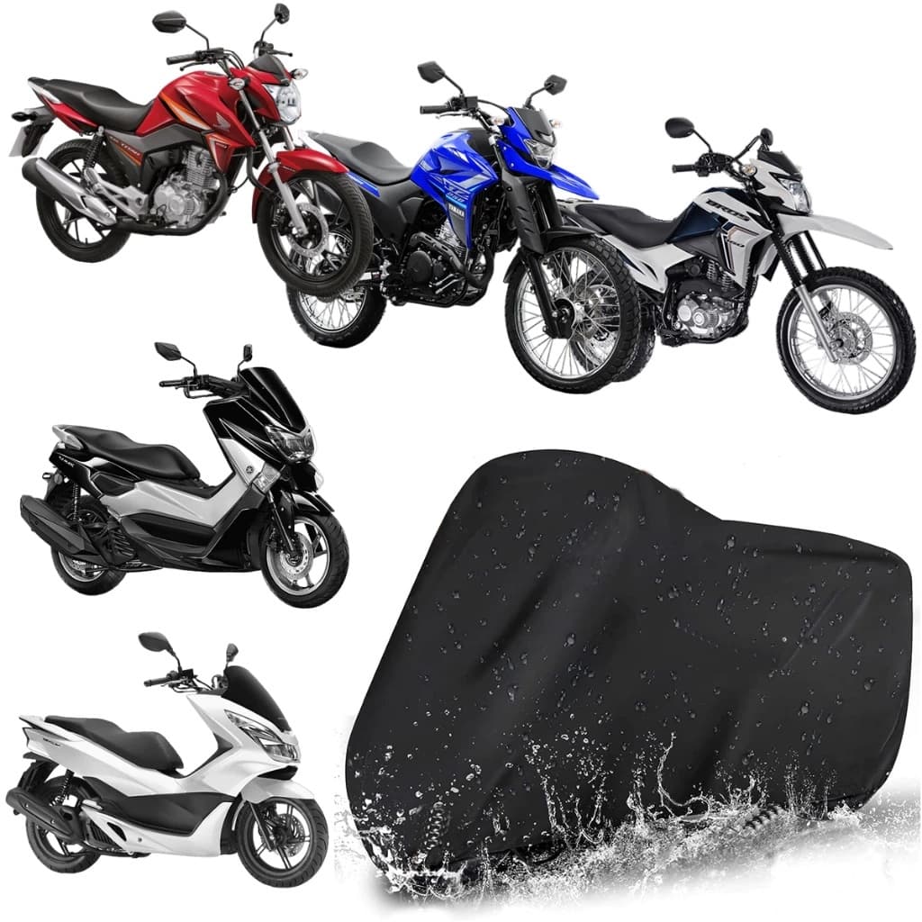 Capa Para Cobrir Moto Em Couro 100% Forrada Impermeável Proteção Sol CHuva