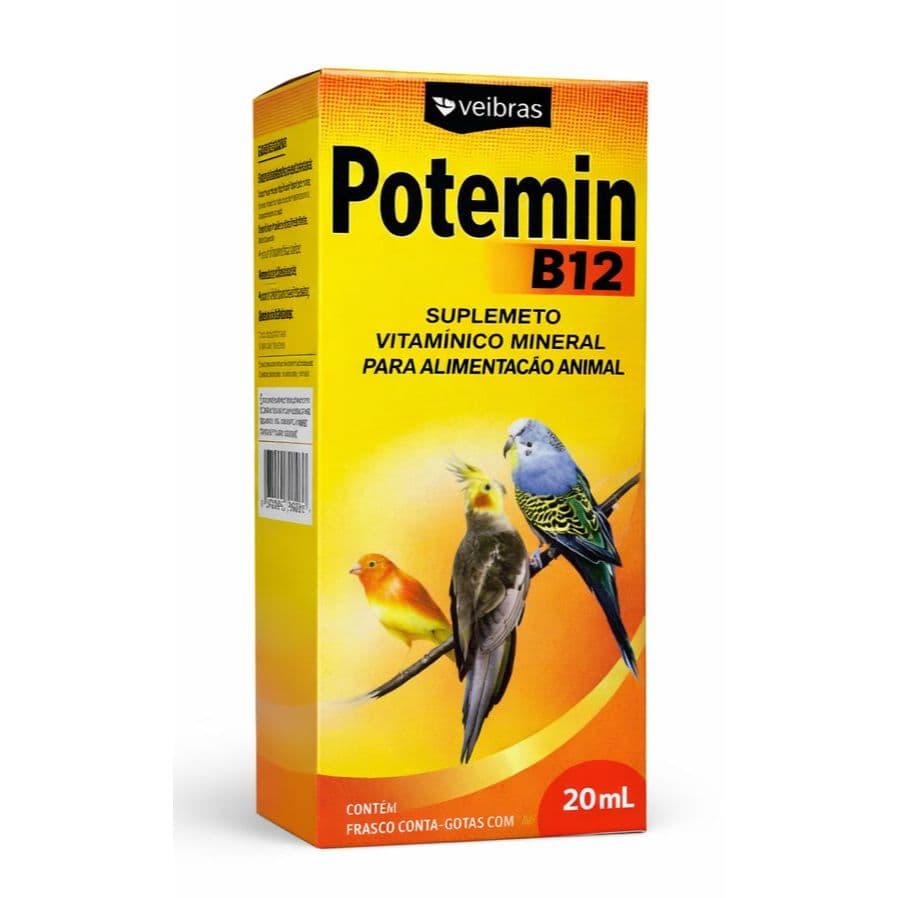 Vitaminas e Suplementos para aves Potemin B12 20ml Vitaminas para Aves