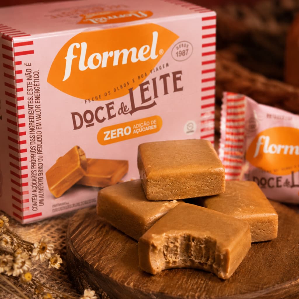 Caixa 24 unid Doce De Leite Zero Açúcar Saudável Sem Gluten Flormel 20 g