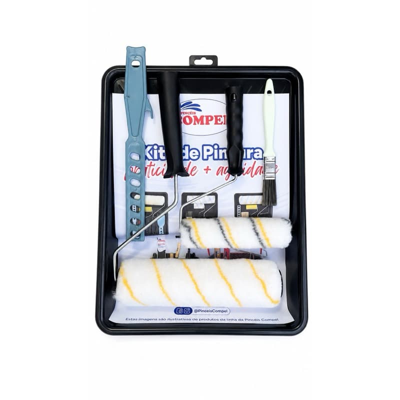 Kit pintura de parede 6 peças sem respingos Compel – Kit Completo para Pintura Profissional, resindecial, predial