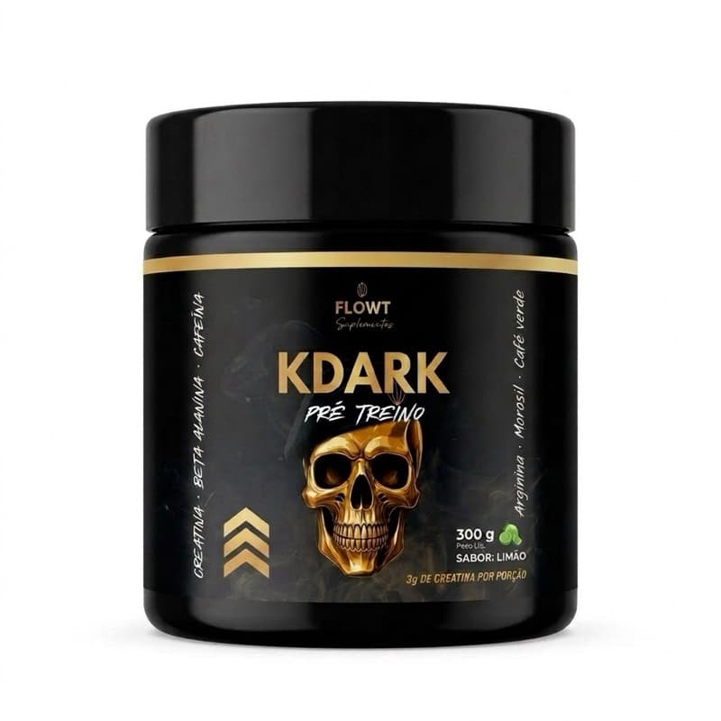 Pré Treino KDARK 300g Sabor Limão Suplemento 3 em 1 ( Creatina, Pré treino e termogênico) Com Beta Alanina e Cafeína