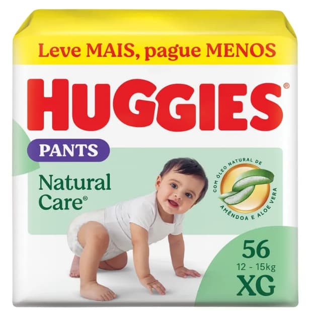 Fralda Huggies Natural Care Pants XG 56 Unidades